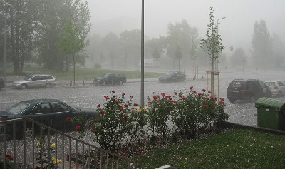 Starkregen in Leipzig